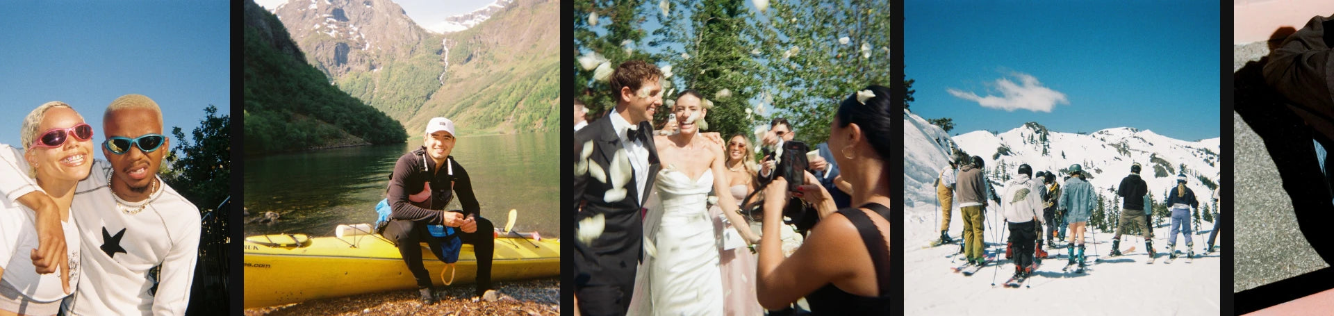 Film memories: friends, kayaking, a wedding and a ski trip